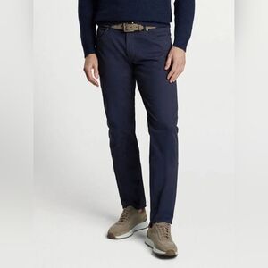 Peter Millar Crown Crafted Delvin Twill 5 Pocket Pants Mens Navy Blue $245